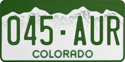 CO license plate 045AUR
