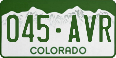CO license plate 045AVR