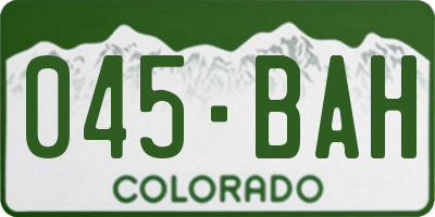 CO license plate 045BAH