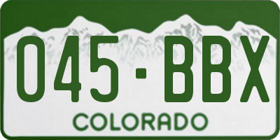CO license plate 045BBX