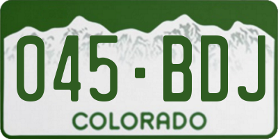 CO license plate 045BDJ