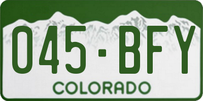 CO license plate 045BFY