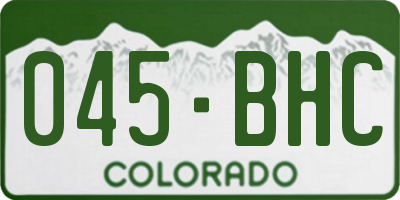 CO license plate 045BHC