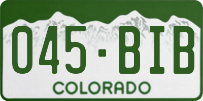 CO license plate 045BIB