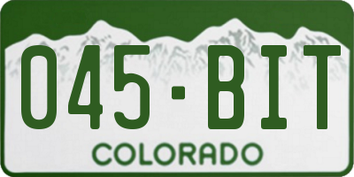 CO license plate 045BIT