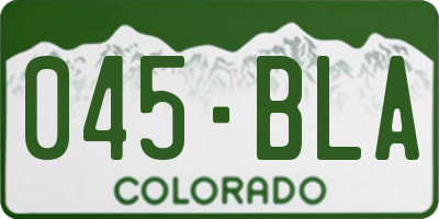 CO license plate 045BLA