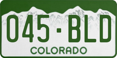 CO license plate 045BLD