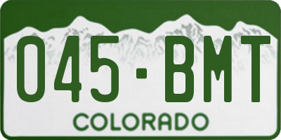 CO license plate 045BMT