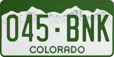CO license plate 045BNK