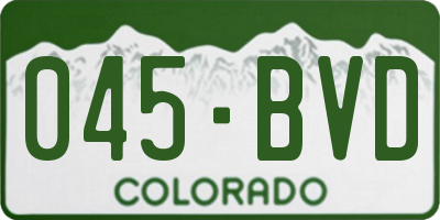CO license plate 045BVD