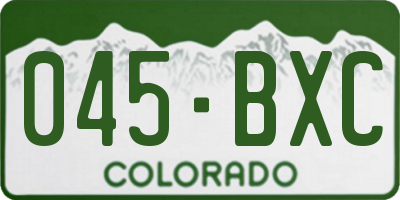 CO license plate 045BXC