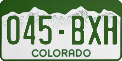 CO license plate 045BXH