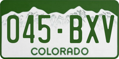 CO license plate 045BXV