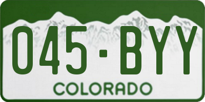 CO license plate 045BYY
