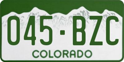 CO license plate 045BZC