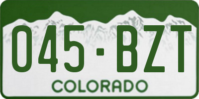 CO license plate 045BZT