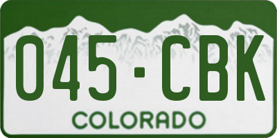 CO license plate 045CBK