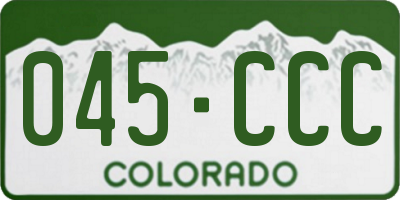 CO license plate 045CCC