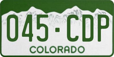CO license plate 045CDP