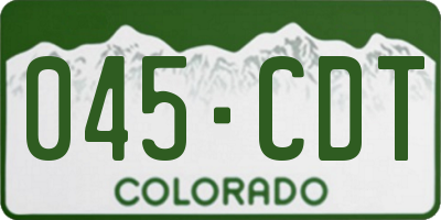 CO license plate 045CDT