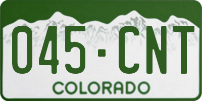 CO license plate 045CNT