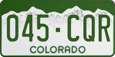 CO license plate 045CQR