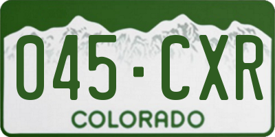 CO license plate 045CXR