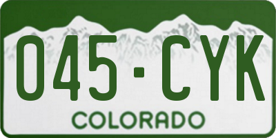 CO license plate 045CYK