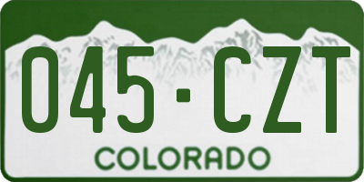 CO license plate 045CZT