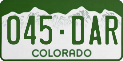 CO license plate 045DAR