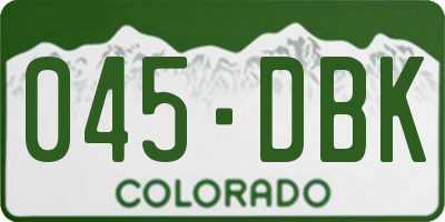 CO license plate 045DBK