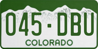 CO license plate 045DBU