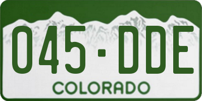 CO license plate 045DDE