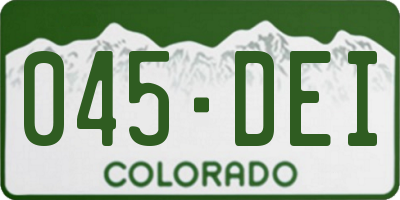 CO license plate 045DEI