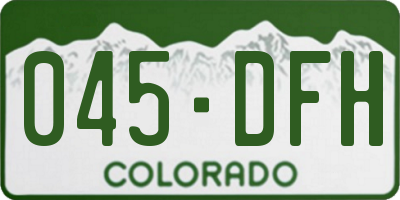 CO license plate 045DFH