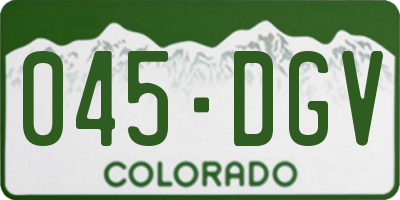 CO license plate 045DGV