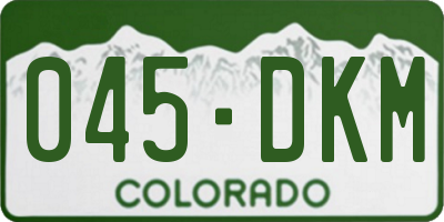 CO license plate 045DKM