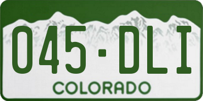 CO license plate 045DLI