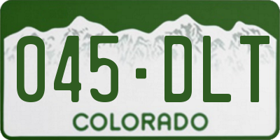 CO license plate 045DLT