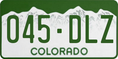 CO license plate 045DLZ