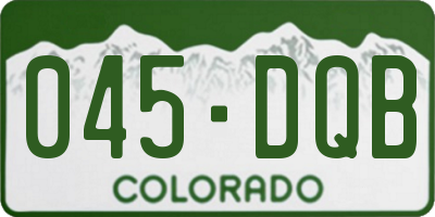 CO license plate 045DQB