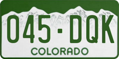 CO license plate 045DQK