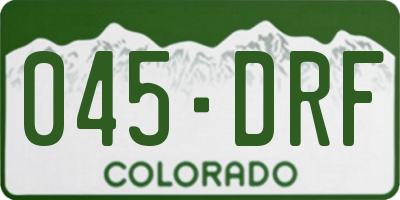 CO license plate 045DRF