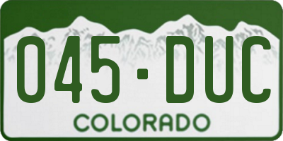 CO license plate 045DUC