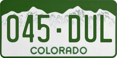 CO license plate 045DUL