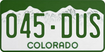 CO license plate 045DUS