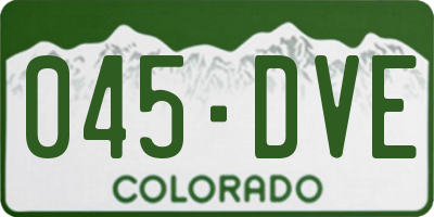CO license plate 045DVE