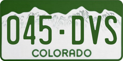 CO license plate 045DVS