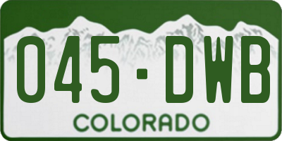CO license plate 045DWB