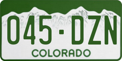 CO license plate 045DZN